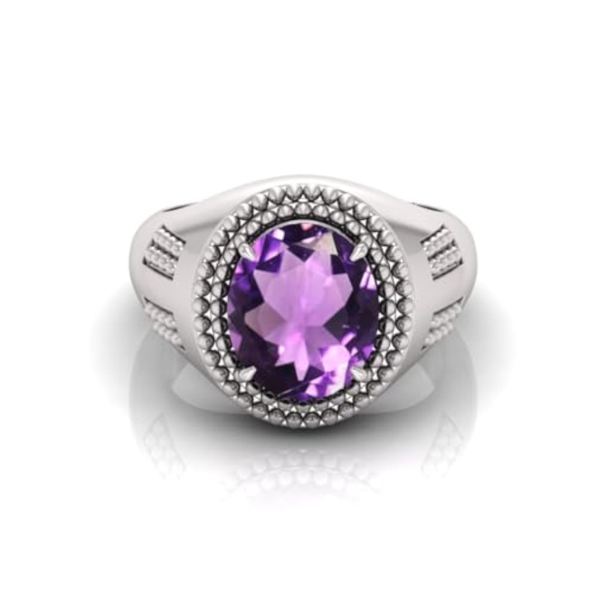 7.25 Ratti Katela Amethyst Adjustable Ring, Lab Certified