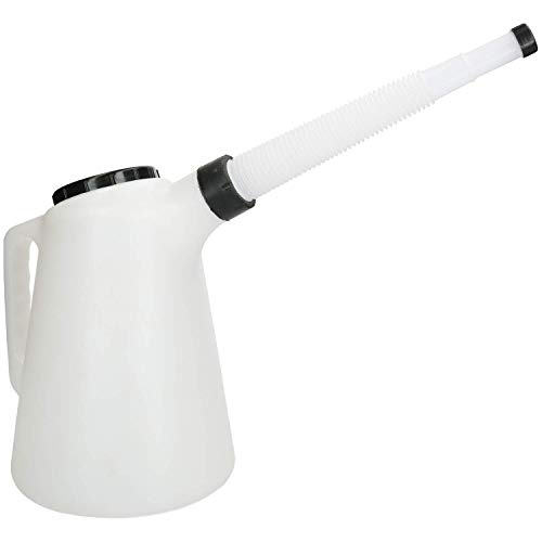 AB Toolzone - Caraffa Graduata in plastica da 5 l, con beccuccio Flessibile, litro e Quarti per Acqua, Benzina e Diesel