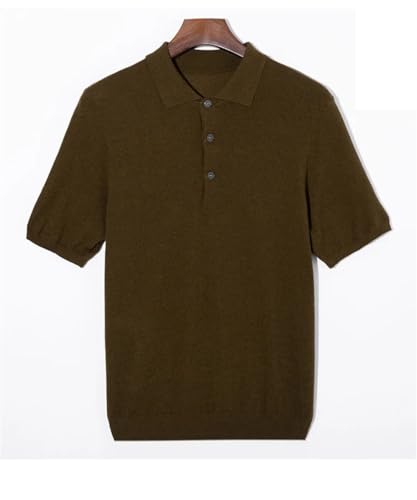 Mens Short Sleeve Pullover Sweater Loose Comfortable Solid Color Knitted Pullovers2