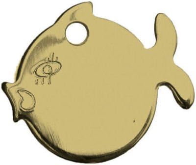 Cat or Kitten Brass ID Tag Disc Novelty Fish, Engraved Free