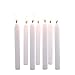 50 Church Candles with Drip Protectors for Devotional Candlelight Vigil Service, Box of 50 Candles, Unscented White 5" H X 1/2" D, No Smoke