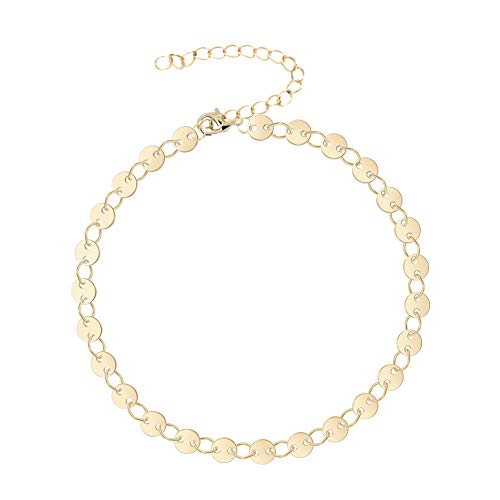 Image of Womens Dainty Gold Chain Bracelet,Simple Layered Chain Bracelets,Beaded Turquoise Bracelet,Charm Crystal Bar,Heart,Karma,Triangle,Pearl Bracelets for Women