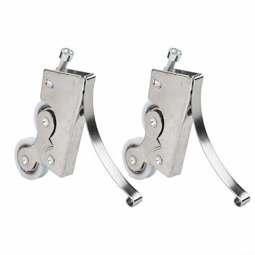 Yhenlovtt Grooves - 2 ruedas dobles de acero inoxidable para puerta corredera, polea de doble rueda con rodamientos de bolas para reemplazo de puerta de armario y armario