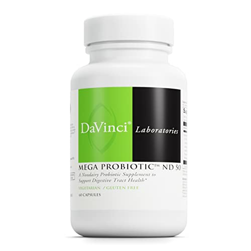 Davinci Labs Mega Probiotic Nd 50 - Non-Dairy Probiotic Supplement With Prebiotic To Support Digestive Health And Immune System - With Nondairy Probiotic Complex - Gluten-Free - 60 Vegetarian Capsules #TOP21
