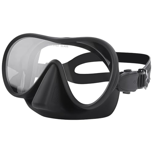 Máscara de buceo de silicona líquida negra con ajuste ergonómico avanzado