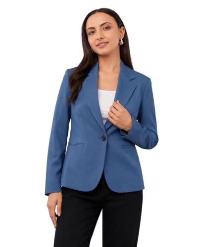 Image of SaintX Women's Premium Formal Blazer | Fully Lined | Regular Fit | 4-Way Stretchable Ultra-Light Fabric | Fashion-Forward | Office /Meetings (WB01)