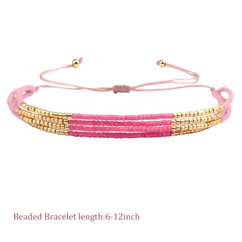 Image of KELITCH Layered Miyuki Beads Bracelets Adjustable Strand Bracelets Bangles Bohemian Style Summer