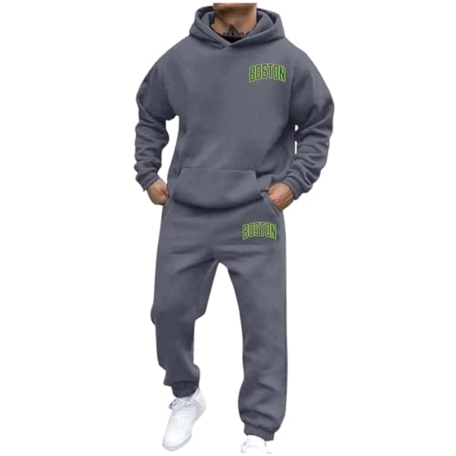 Ensemble décontracté manches longues homme avec capuche thermique hiver