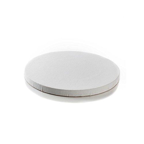 Image of Round Stretched Canvas Board 100% Cotton, Primed - MDF Backed Circle Panel for Acrylic, Oil & Watercolor Painting (8 inch Pack of 2)
