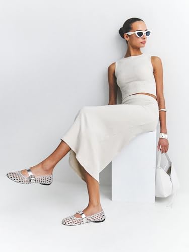 Image of Woven Ballet Flats Mesh Mary Jane Flats for Women Dressy Comfortable Ballerina Flat Round Toe Buckle Strap Mesh Shoes Casual Mary Janes