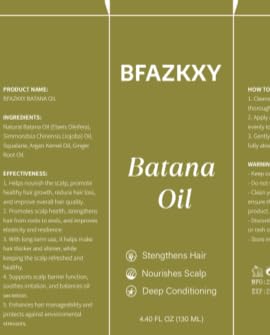Batana Oil for Hair Growth, Hair Oils for Hair Growth with Jojoba, Squalane, Argan & Ginger Root Oil, Reduces Breakage, Strengthens Hair, Balances Oil & Soothes Irritation for Men & Women 4.40 FL OZ