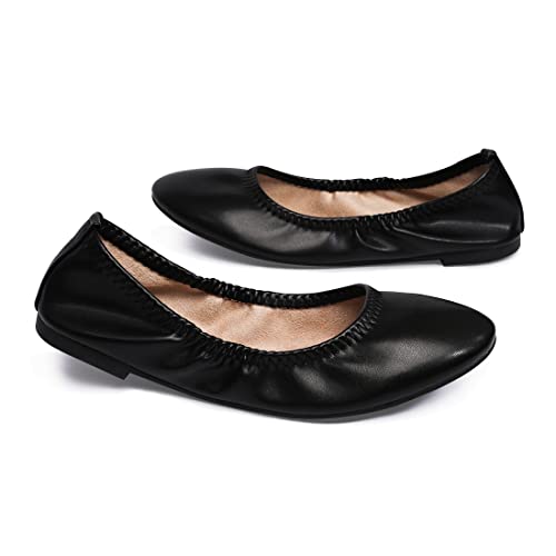 Image of LM Women's Ballet Flats Round Toe Slip On Flats Shoes Casual Dress Shoes Foldable Portable Travel Ballet Flat