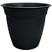 The HC Companies 12 Inch Eclipse Round Planter with Saucer - Indoor Outdoor Plant Pot for Flowers, Vegetables, and Herbs, Black