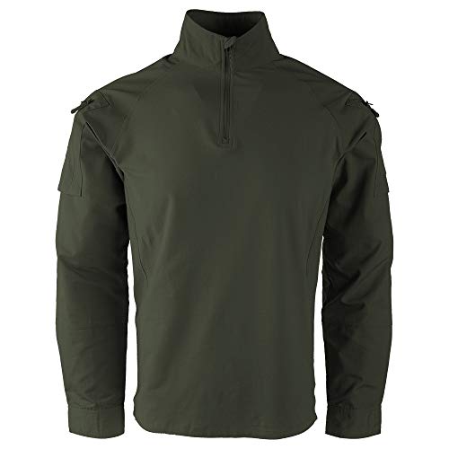 LA Police Gear LAPG Men's Combat Shirt, Long Sleeve Combat Shirt for Men, Comfortable & Lightweight Uniform Shirt, OD Green, Large