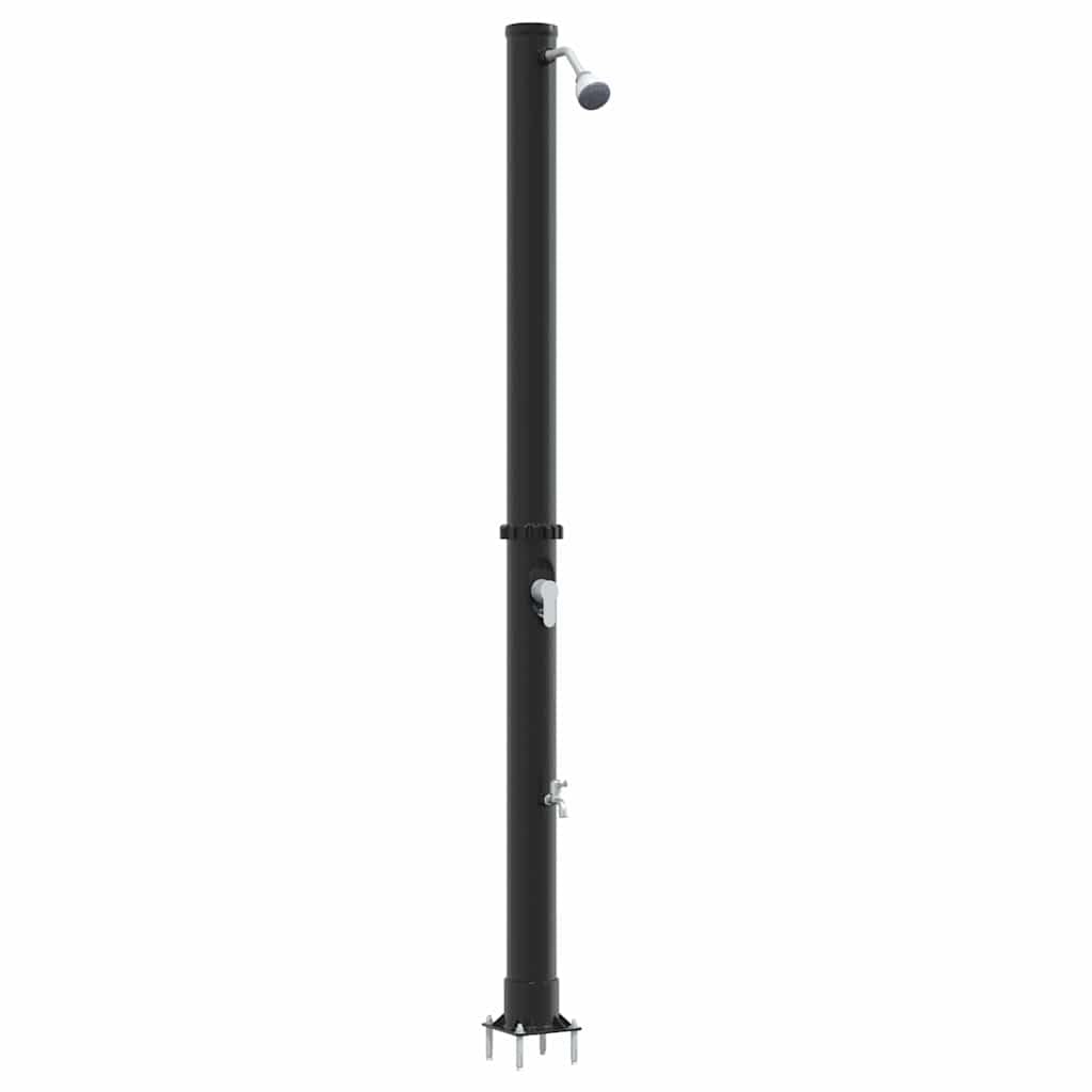 Generico Doccia Solare da Esterno Nero 217 cm PVC e Alluminio,Casa e Giardino,Piscine e Spa,Accessori per Piscina e spa-42003408