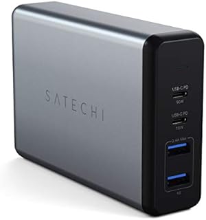 SATECHI 108W Pro USB-C Ładowarka Komputerowa PD - 2 USB-C PD & 2 Porty USB-A - Dla MacBook Pro/Air M2/ M1,iPad Pro/Air M2/ M1, iPhone 15 Pro Max/15 Pro/15/15 Plus (US)