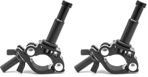 Image of PHOCUS Half Coupler Clamp with 5 /8 inch Pin, Photography Heavy Duty Truss Clamp for Round Tube to Support Studio Lighting, LED Ring Lights, Video Equipment (Clamp Range: 30-35mm) (Pack of 2)