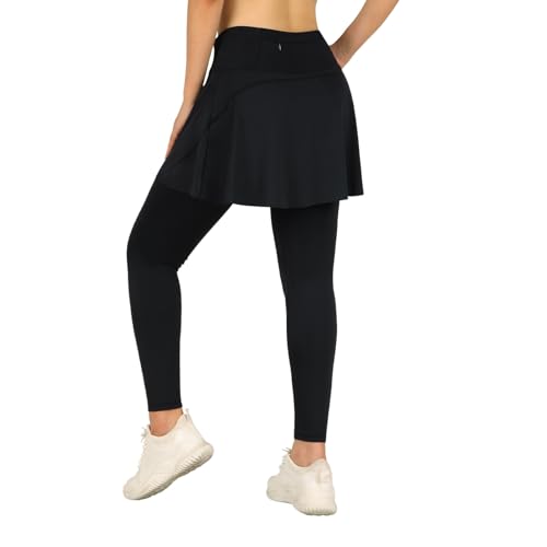 ANIVIVO Skirted Leggings for Women with Pockets, Tennis Yoga Pleated Skirt with Leggings