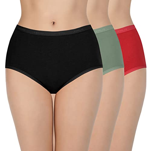 Image of Amante Solid Cotton Full Brief Panty Pack(Pack of 3)