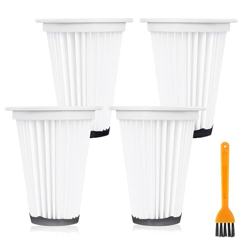 Yadiraom 4 PCS Filter Für Einhell TE-SV 18 Li Wiederverwendbar Faltenfilter Waschbarer Filter Staubsauger Zubehör Reinigungsbürste Passend Für Einhell Akku-Stielstaubsauger TE-SV 18 Li