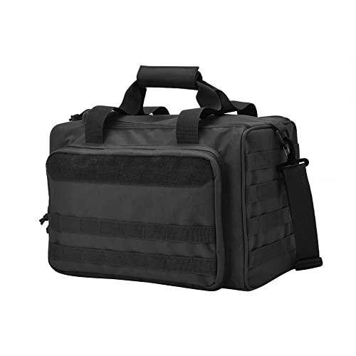DONGKER Sac de Tir pour Pistolet,600D Sacoche Souple Tactique,Grand Capacité et Etanche avec Cloison Réglable pour Chasse,Stand Tir et Compétition Cover