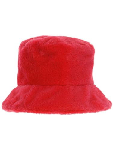 Smiffys 90s Red Fur Bucket Hat, 1990's Fancy Dress, 1990s Dress Up Hats
