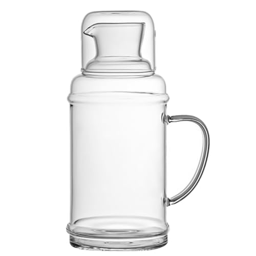 Gadpiparty Jarra de Agua Fría Resistente al Frío de 1100ml de Vidrio Botella Transparente Set de 1 Pieza Portátil y Duradera Hogar y Regalos