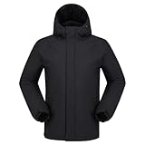 herren skijacke xxl ❆❆【Winddicht】❆❆: Verstellbare Klettverschlüsse an beiden Ärmeln und am hohen Kragen verhindern das Eindringen von Wind in die Kleidung und halten die Körpertemperatur intakt. Die Kapuze verfügt über einen Kordelzug für Rundumwärme.