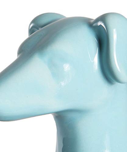 Nayothecorgi Greyhound Statue - Shiny Blue Sitting Ceramic Dog Statue - Decorative Dog Sculpture For Garden Or Home Décor - Greyhound Dog Outdoor Statue - (5.75” X 4” X 11.25”) #TOP4