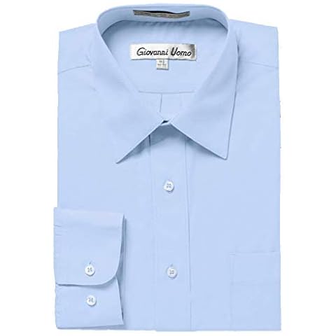 Gentlemens Collection Men's 1909 Long Sleeve Regular Fit Dress Shirt - Light Blue - 17 4-5 Cover