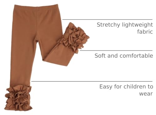 Image of HOOLCHEAN Baby Toddler and Little Girls Cotton Ruffle Leggings