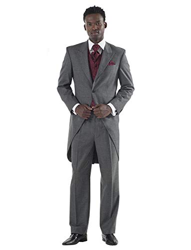 Costumes de mariée homme beau gris 3 pièces ajusté pour une silhouette slim parfaite