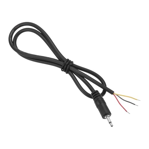 Image of sourcing map 3.5mm Male Jack to Bare Wire Open End Replacement 28AWG TRS 3 Pole Stereo 1/8" Mono Audio Cable Plug Jack Plug 41mm for Earphone Headphone Cable Repair, 0.25m/9.8 inches