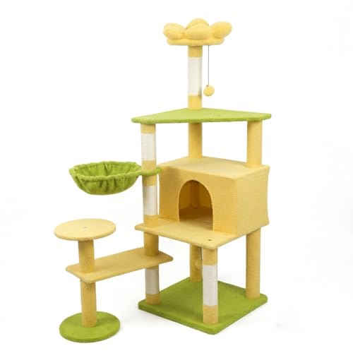 Torre para gatos con casa y rascador 56 pulgadas