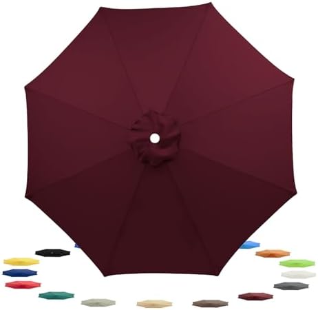 10ft Patio Umbrella Replacement Canopy - Durable 8-Rib Outdoor Garden Market Cover for Table Parasol - Waterproof, UV-Resistant, Ideal for Deck & Patio Use
