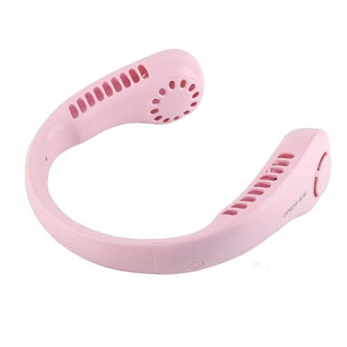 Riuulity Mini Ventilador de Cuello, Batería de Larga Duración, Ventilador de Cuello Portátil Recargable para Ir de Compras, Viajar Al Aire Libre, Batería de Litio, 1 de USB (PINK)