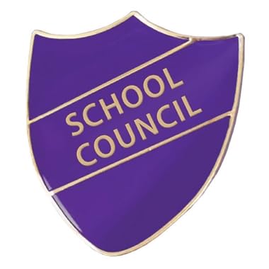 1 Purple School Council Enamel Metal Shield Childrens Pupils Motivational School Praise Teachers Reward Badge Primary Teaching Services