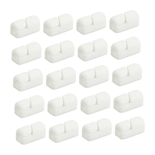 Generic �P�[�u���Œ�N���b�v 20�Z�b�g �S�������t�� �P�[�u�������ɍœK �������I�t�B�X�Ŏg�p�\ (2.4X1.2cm,�z���C�g)