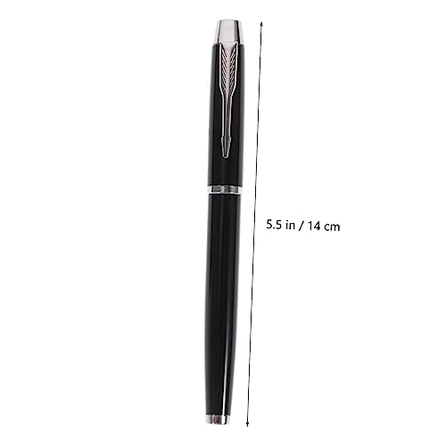 Bolígrafo de firma negro contra pérdidas con estuche de metal rectangular protector 6