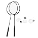 Lljsszr Badminton Set with Carry Bag for Two and Shuttlecock for Sports, Black
