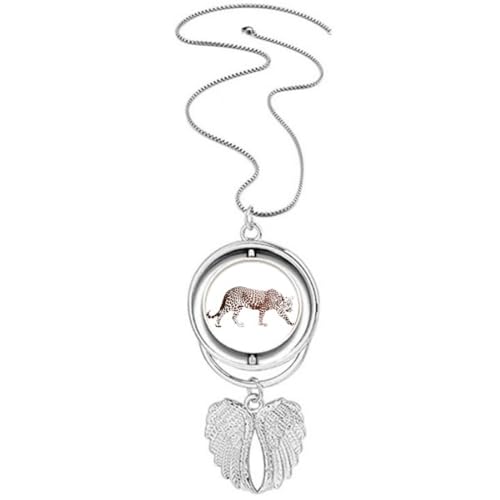 Collier ailes d'ange art déco marron guépard, bijou d'exception