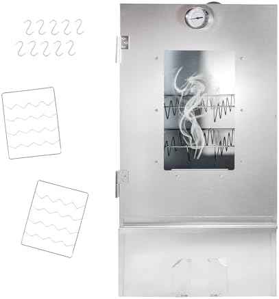 Smoki Räucherschrank Isoliert + Fenster Aus Edelstahl 85x39x33cm Raeucherofen 8526