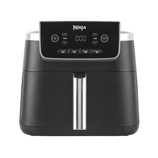 Ninja Air Fryer PRO 4.7L, Enkele Lade, 4-in-1, Airfryer, Roosteren, Opwarmen, Drogen, Voor 1-2 Porties, Digitaal, Voor Bevroren Voedsel, Anti-aanbak Lade & Mandje, 2000W, Zwart AF140EU
