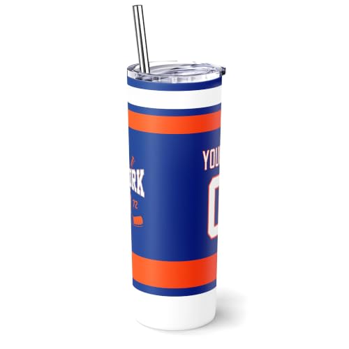 Image of ANTKING New York Tumbler 20oz Travel Mug Custom Name Number Gifts | Stainless Steel Insulated Coffee Cup for Men Women