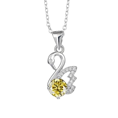 Collier Moissanite rond coupe destructeur de lumière en argent véritable 925 pour femme