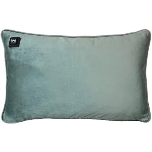 Coussin chauffant infrarouge Warmpi d'exception en velours doux vert argenté 30x50