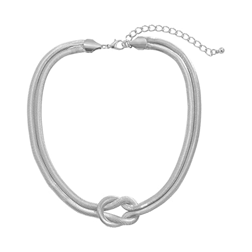Collier 2 cœurs avec nœud enroulé Hip Hop ZYFSHA en métal pour femme