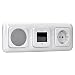 Produktbild Busch-Jaeger Komplett-Set Unterputz UP DAB+ Radio 8215 U-101 Reflex SI Alpinweiß Lautsprecher 8223 U Abdeckung Zentralscheibe 8253-214 8252-214-101 Schuko-Steckdose 20 EUC-214 3-fach Rahmen 2513-214