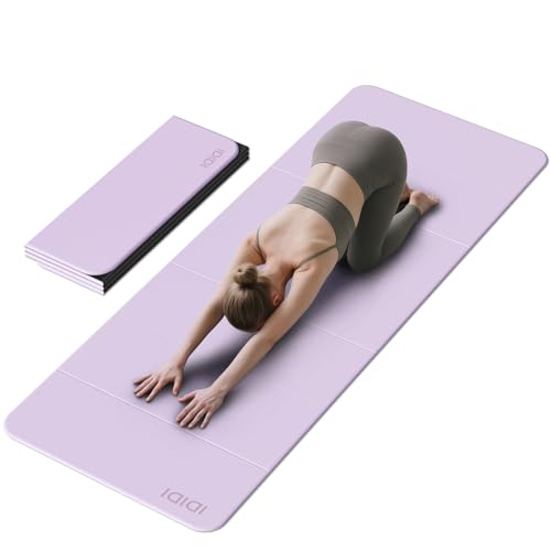 Foldable 8mm Yoga Mat, Non-Slip, Large & Lightweight