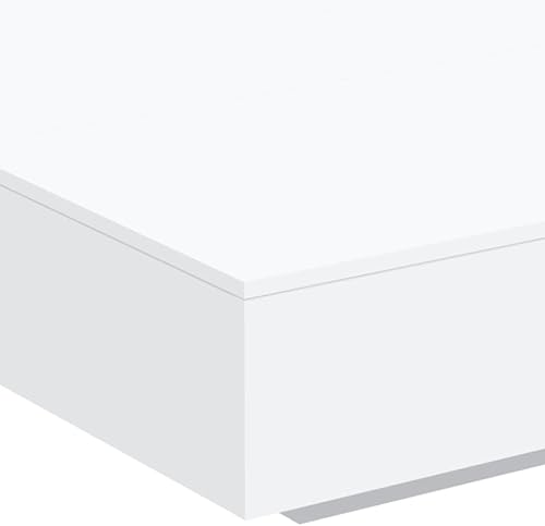 Miniatura 8 de Mesa de centro para sala. Mesa de centro blanca 39.4 x 39.4 x 12.2 pulgadas, madera de ingeniería, adecuada para dormitorios, salas de estar y